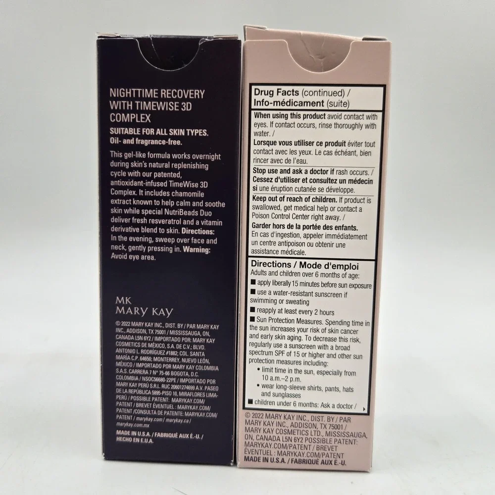 2 New Mary Kay TimeWise Daytime & Nighttime Recovery with 3D Complex 1 Fl Oz